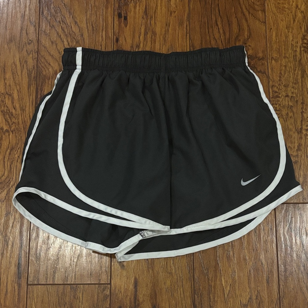 Nike Women's Black and White Athletic Shorts
